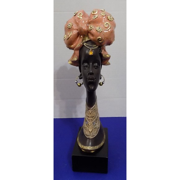 NEW Black African Queen Statue Figurine Bust - Picture 3 of 5